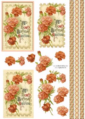 A Hearty Birthday Greeting Decoupage