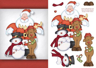 Santa, Snowman & Reindeer Quick Card