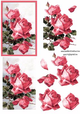 Pink Roses Decoupage