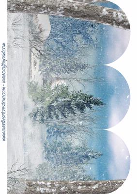 Christmas Snow Scene Tri Fold