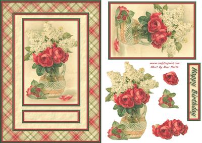 Vase of Red Roses Quick Card