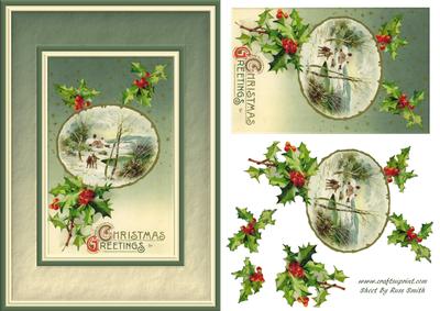 Christmas Holly Quick Card