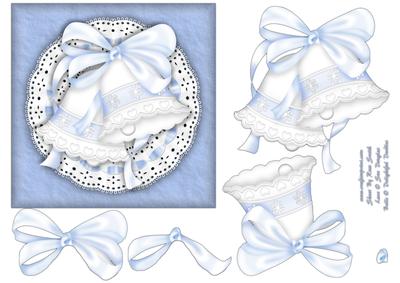 Blue Bells on Lace Quick Card