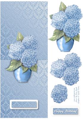 Blue Hydrangeas Over the Edge