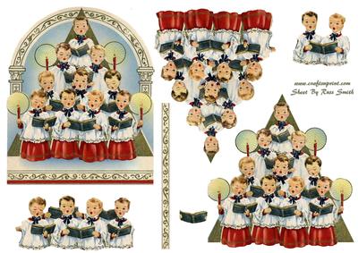 Christmas Choir Boys Decoupage