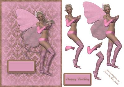 Pink & Brown Fairy Quick Card