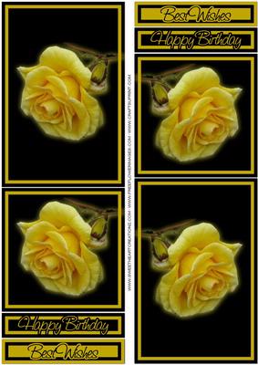 Black and Yellow Rose Topper