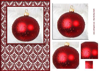 Red & Silver Bauble Quick Card