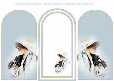 Elegant Lady in Blue Tri Fold