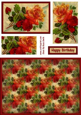Red & Yellow Roses Quick Card