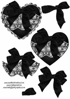 Lacy Black and White Heart