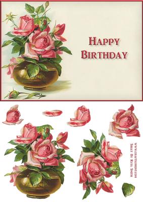Pink Roses Quick Card
