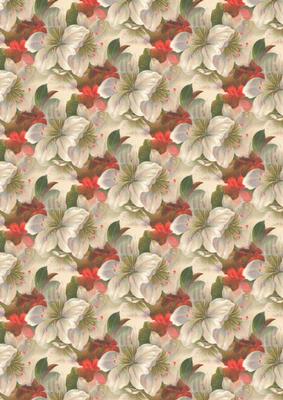 White and Red Flowers Backing