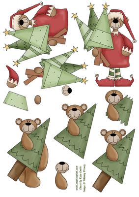 Christmas Bears 2-on-1 Decoupage