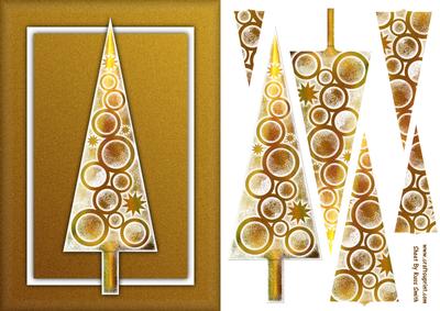 Gold Modern Christmas Tree Quick Card