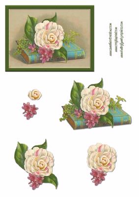 Flowers on Book Decoupage