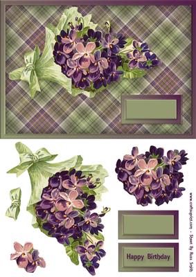 Purple Flowers Bouquet Quick Card