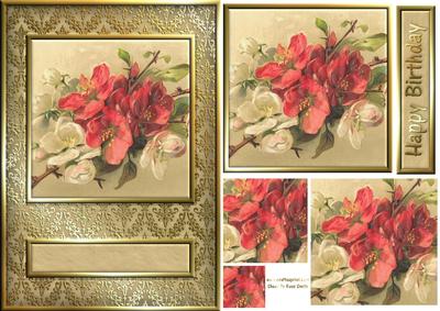 Red & White Flowers Quick Card