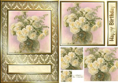 Cream Flowers Quick Card