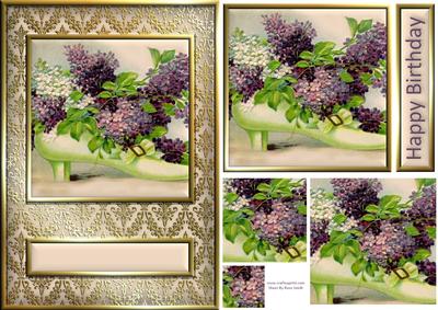 Boot with Purple Flowers Quick Card