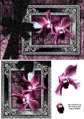 Gothic Pink Flowers Quick Card