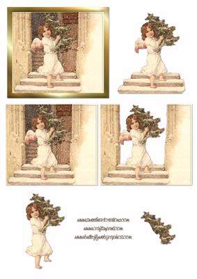 Girl Carrying Christmas Tree