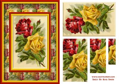 Red & Yellow Roses Quick Card