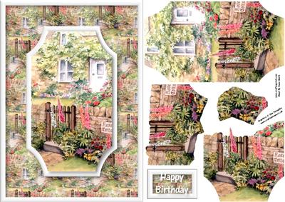 Rose Cottage Card Front & Decoupage