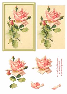 Pink Rose Decoupage