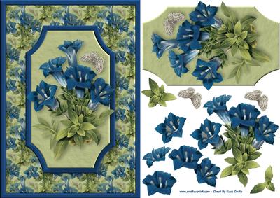 Blue Flowers Quick Card