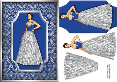 Lady in Blue & Silver Quick Card
