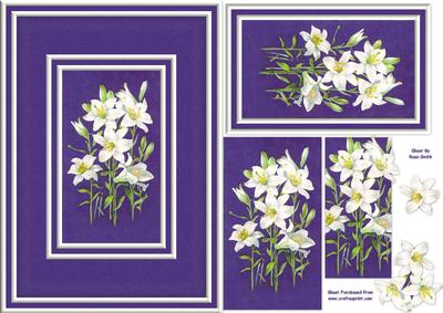Lilies on Purple Quick Card