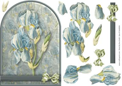 Blue Flowers Rounded Quick Card