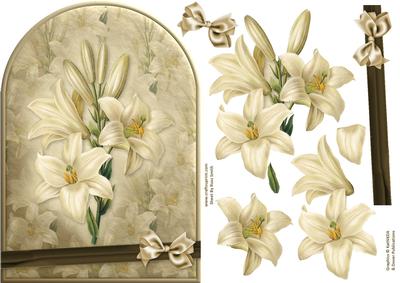 Cream Lilies Rounded Quick Card