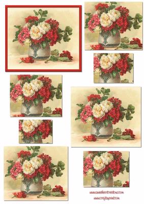 Red and White Flowers Pyramage