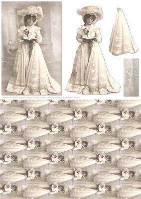 Vintage Woman 1 Card Kit