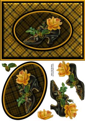 Yellow Rose in Boot Quick Card