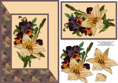 Cream and Purple Flower Card Front