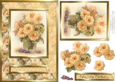 Cream Flowers Card Front