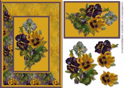 Purple and Yellow Flowers Card Front