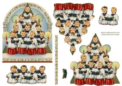 Christmas Choir Easy to Cut Decoupage
