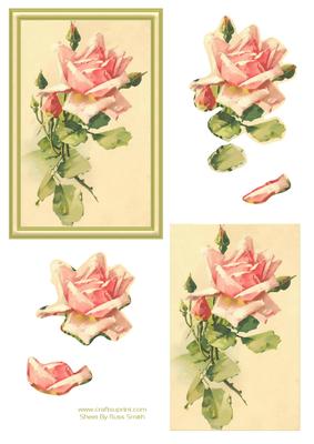 Pink Rose Easy to Cut Decoupage