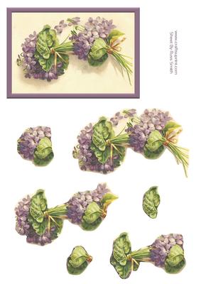 Purple Flowers Easy to Cut Decoupage