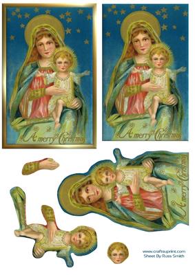 Religious Christmas Easy to Cut Decoupage