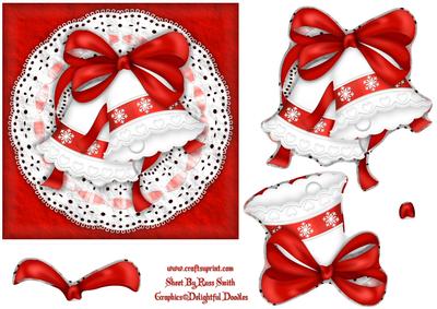 Red & White Bells Easy to Cut Decoupage