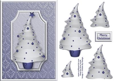 Modern Christmas Tree Easy to Cut Quick Card