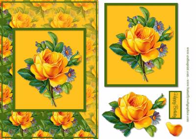 Yellow Rose Card Front