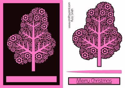 Trendy Christmas Tree Card Front