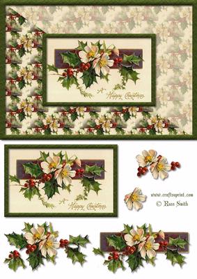 Christmas Flowers Card Front