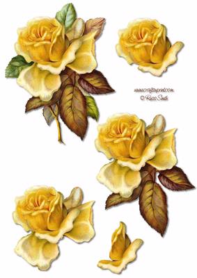 Yellow Rose Decoupage